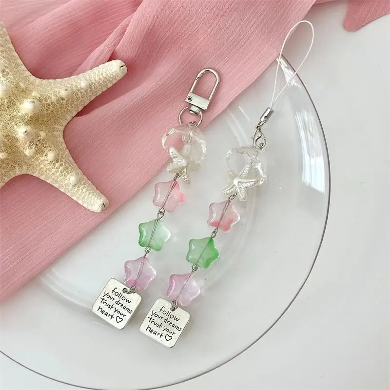 

Sweet Colorful Star Wind Chime Design Phone Lanyard; Keychain Pendants and Anti-Lost Phone Chain