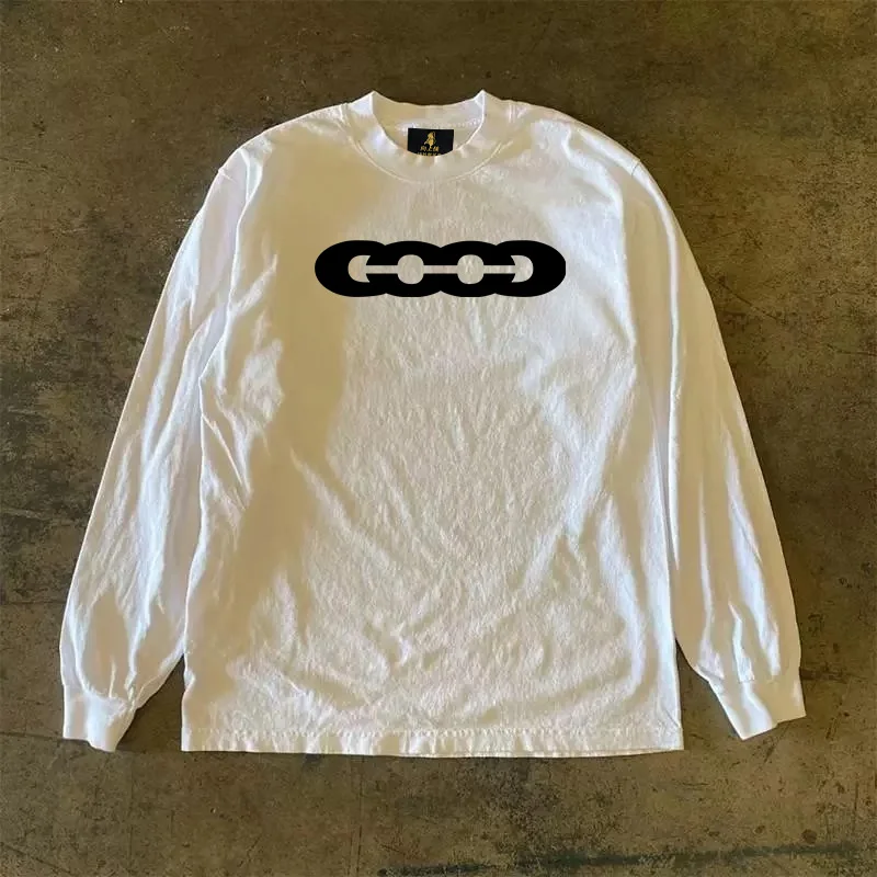 Long Sleeve 310 Pure Cotton Men's T-Shirt Upward Hero Non-Light American Style Couple's T-Shirt Youth Loose Fit Printed Tee