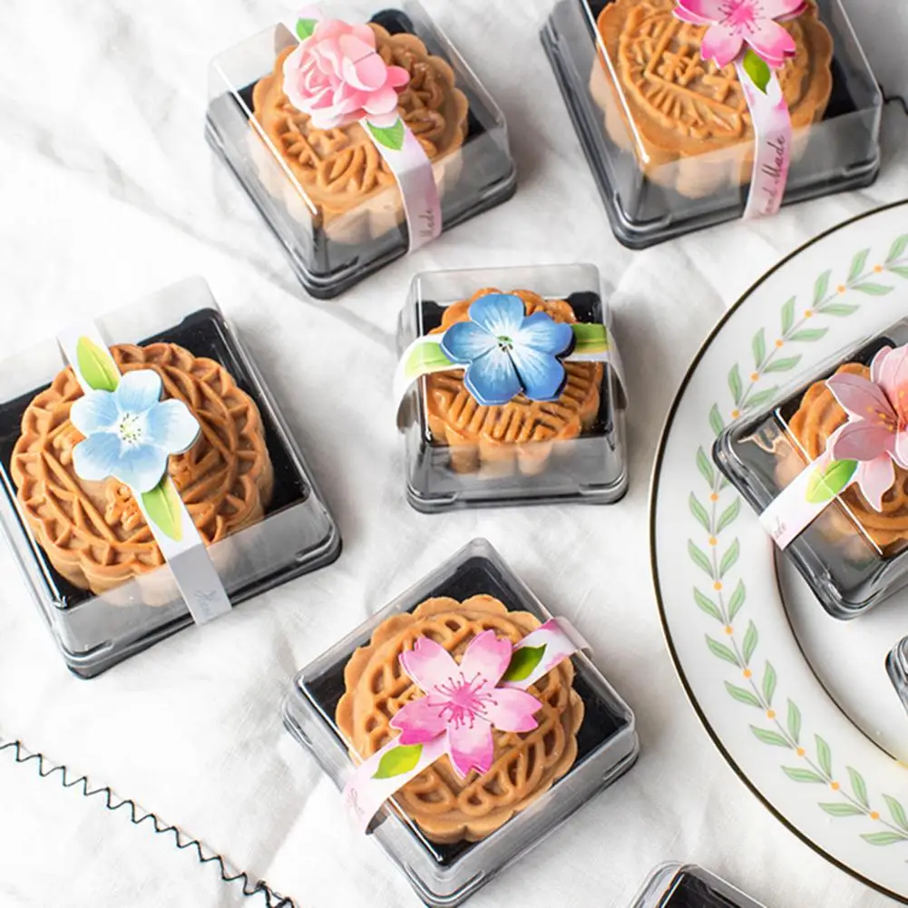 Moon Cake Box Egg Yolk Pastry Box Visible Chocolate Cake Packaging Gift Boxes Cake Packing Box Disposable Cake Container Boxes