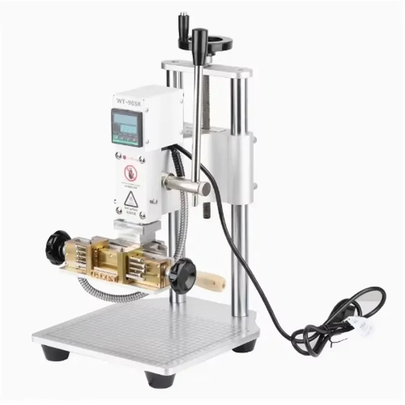 Customizable Pattern Aluminum Foil Hot Stamping Machine for Leather Wood Wallet Luggage Tag Embossing 220V Motor Engine 1