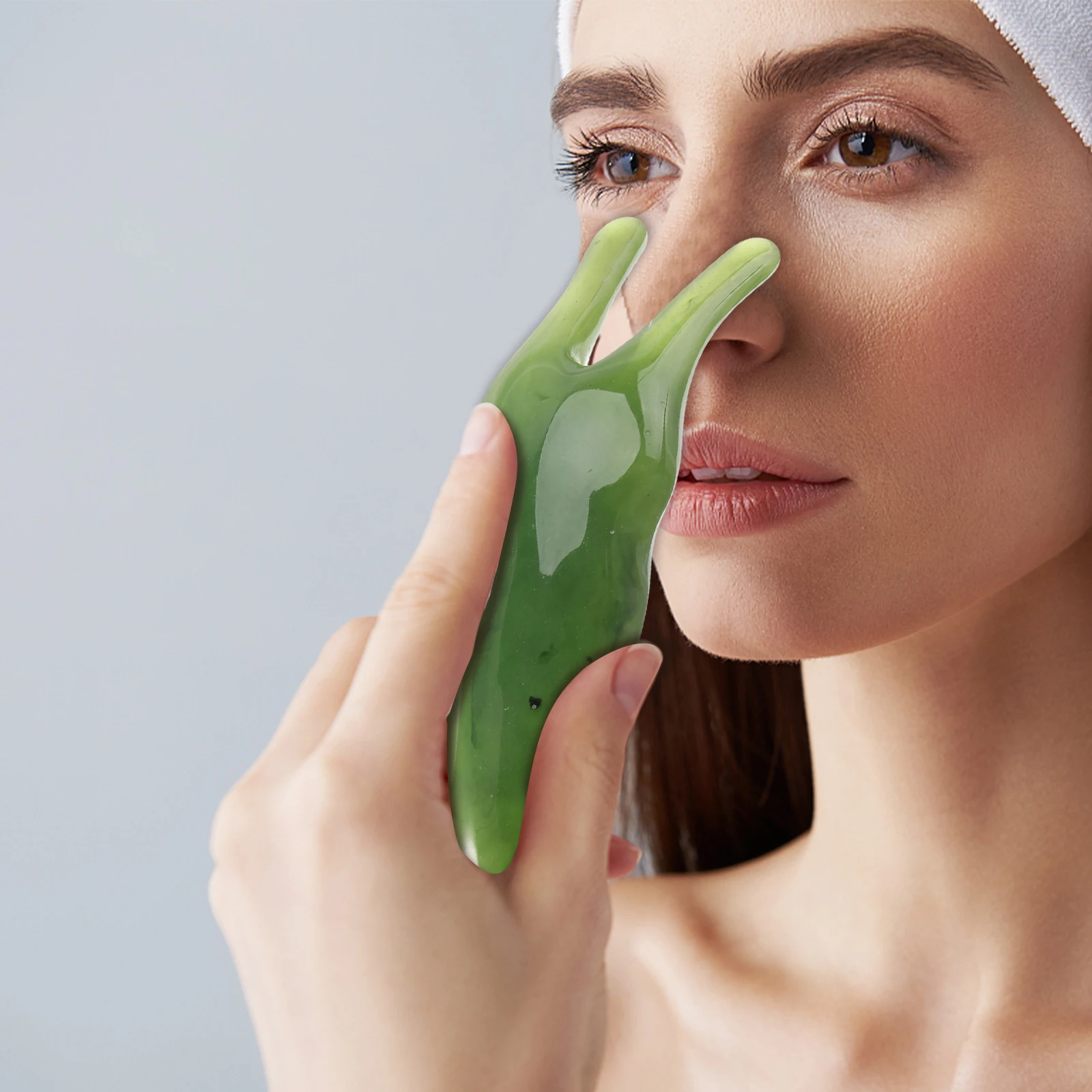

1pc Nose Scraper Facial Massager Meridian Massage Tool Guasha Skin Care Oil Blending Body Beauty Gift