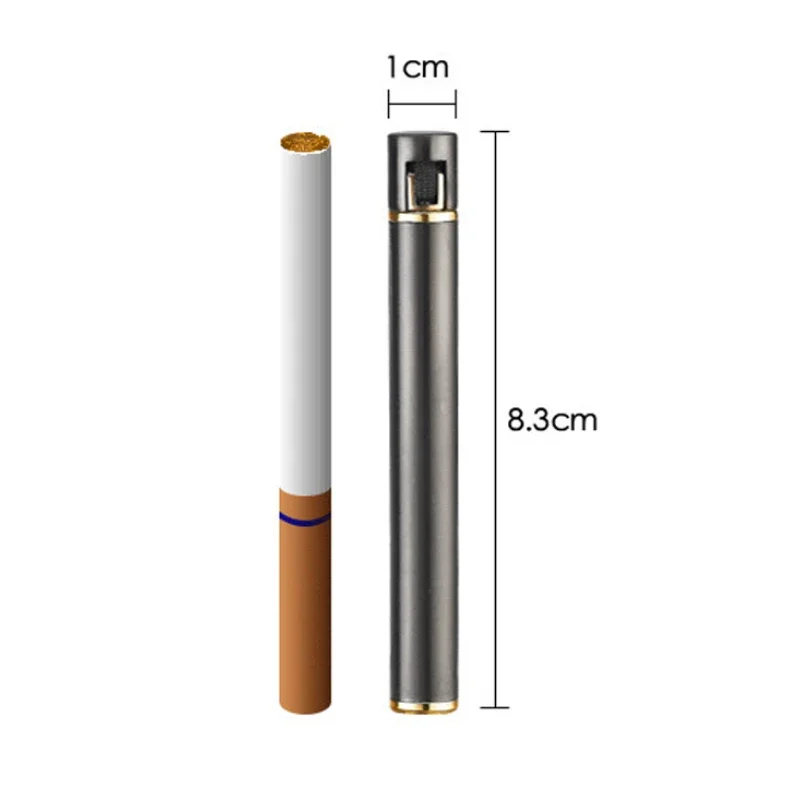 Mini Cigarette Shape Lighter Open Flame Butane Gas Metal Lighter Grinding Wheel Easy To Carry Lighter Smoking Accessories