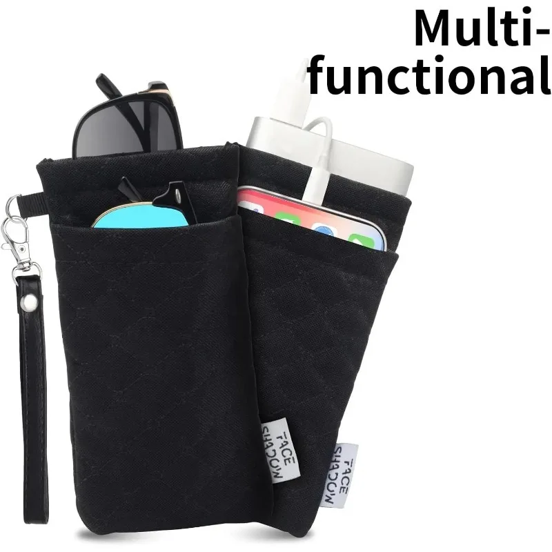 

Double Glasses Case Soft Eyeglass Case for Women Men Squeeze Top Sunglasses Pouch with Cleaning Cloth DIY Cute Keychain with Bag