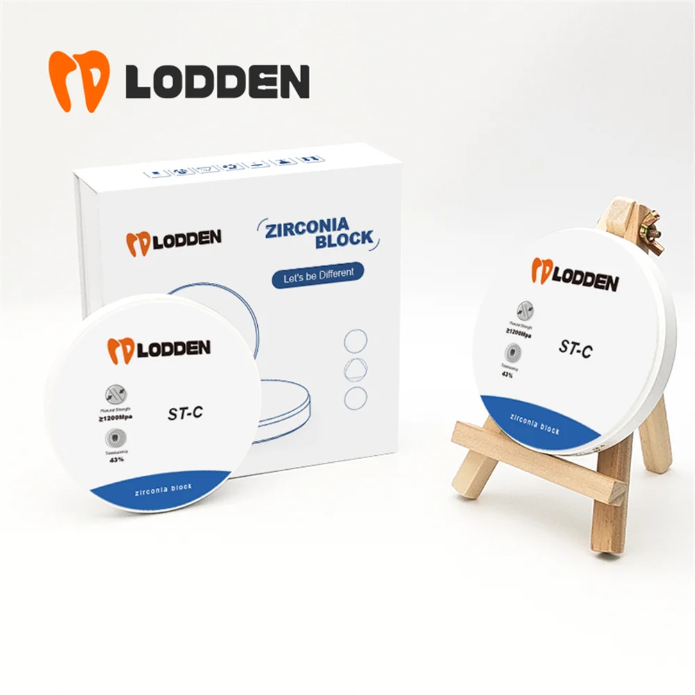 

Lodden ST Color Pre-shaded Zirconia Blocks Dental Lab Materia Super Translucent Ceramics CAD CAM 98mm System