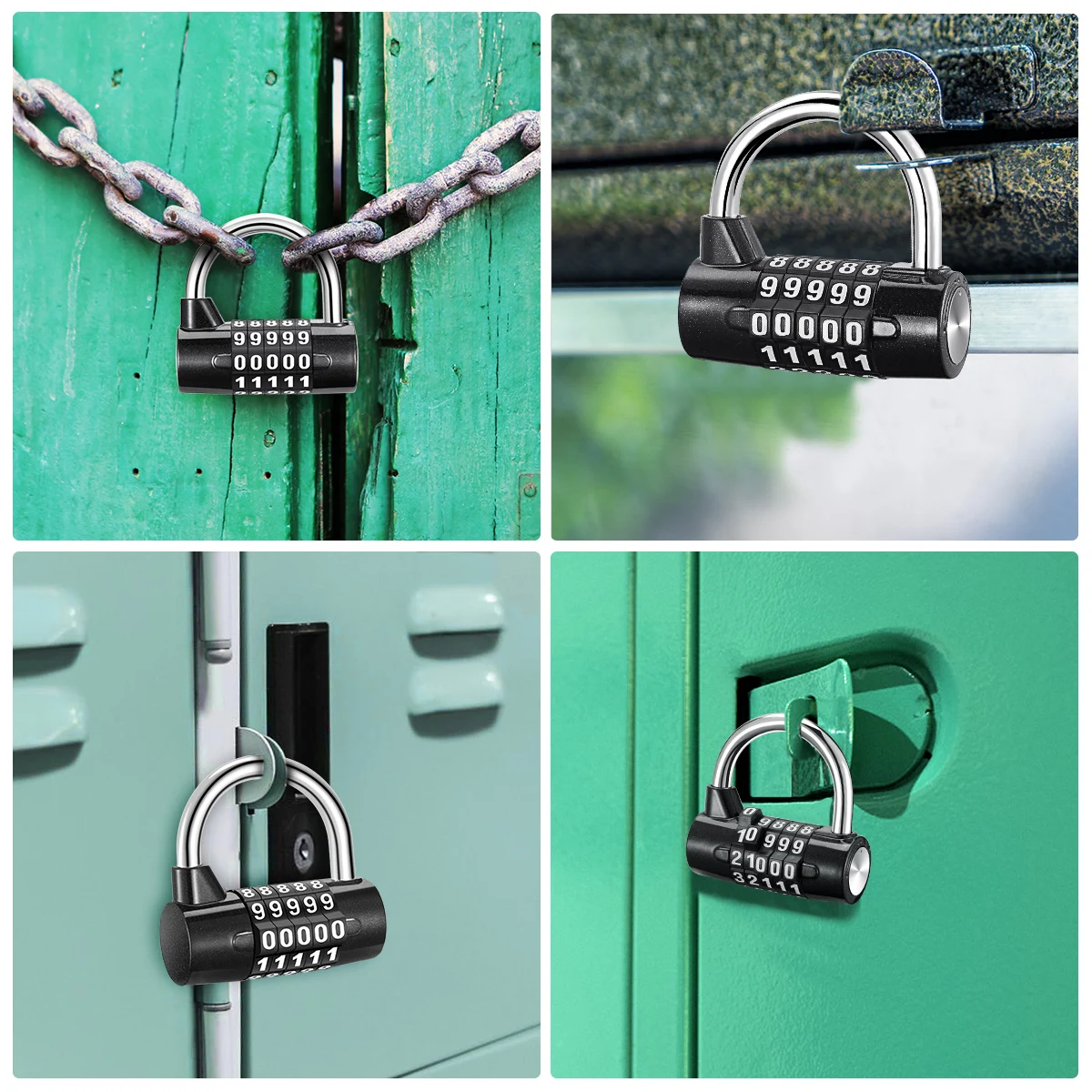 ORIA 5 Digit Lock Padlock Safety Lock Door Luggage Locker Code Locks Combination Outdoor Bag Bicycle Window Security Padlock