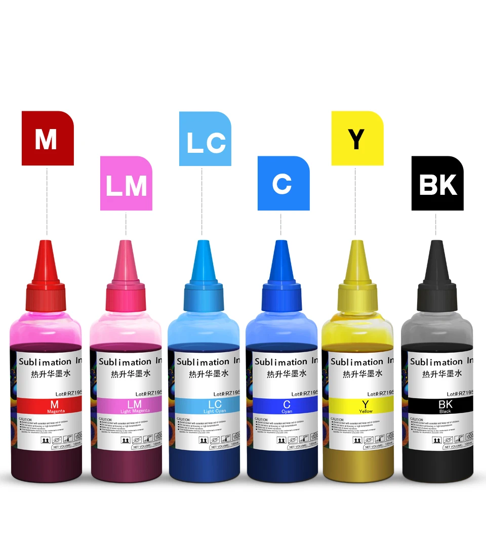 Imagem -02 - Transferência de Calor Sublimation Ink Sublimation Ink Adequado para Epson Dx5 Dx6 Dx7 Xp600 L805 L1800 4720 I3200 Cores 100ml 6