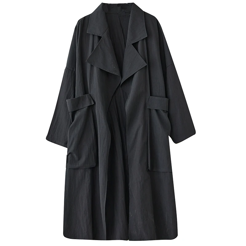 

Faionable plus Size Spring Autumn New Loose Casual Simple Matching Long Sve Windbreaker Dr Ele Commute Sle