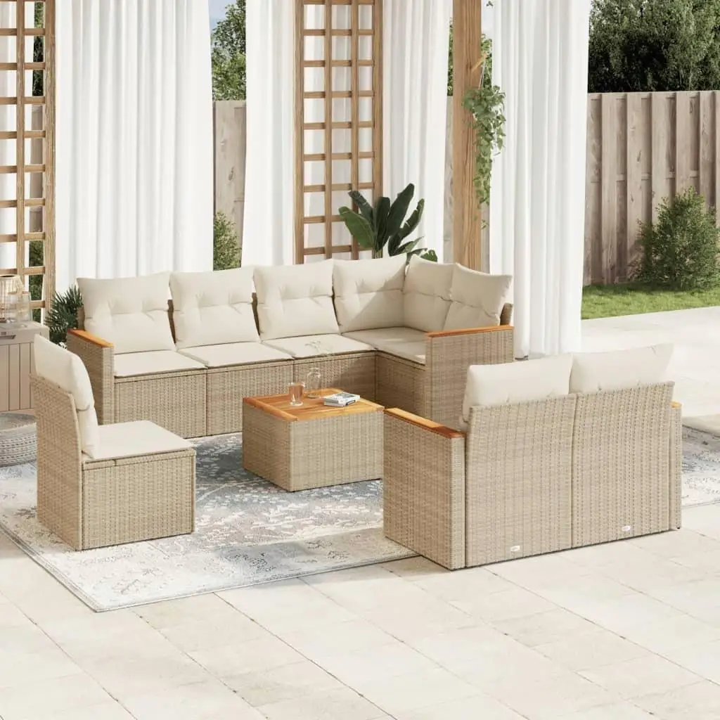 

Beige PE Rattan Large Modular Garden Sofa Set Outdoor Furniture Stylish Lounge Seating Set