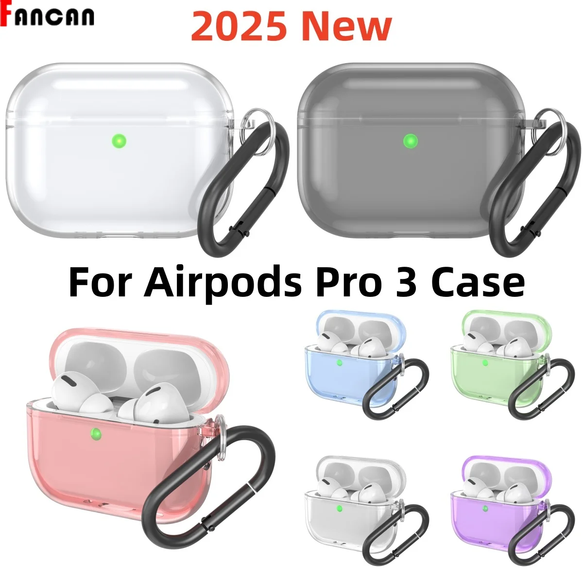 Przezroczyste etui na AirPods Pro 3, ochronne etui o wysokiej przezroczystości, dzielone TPU, ochrona słuchawek Bluetooth, etui na AirPods Pro 3