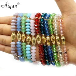 12Pcs Virgin Maria Crystal Mix Color Bracelet