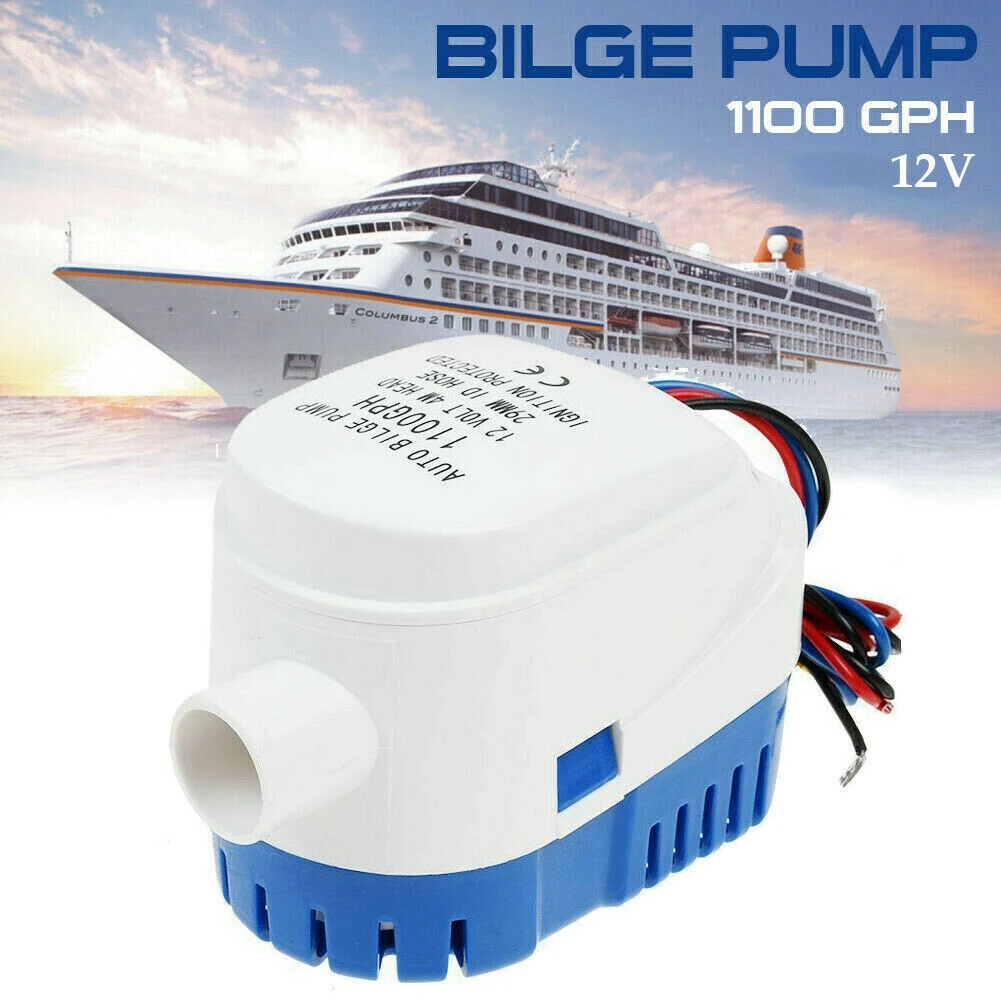 12V 1100GPH Marine Boat Automatic Bilge Water Pump RV Auto Submersible Pump