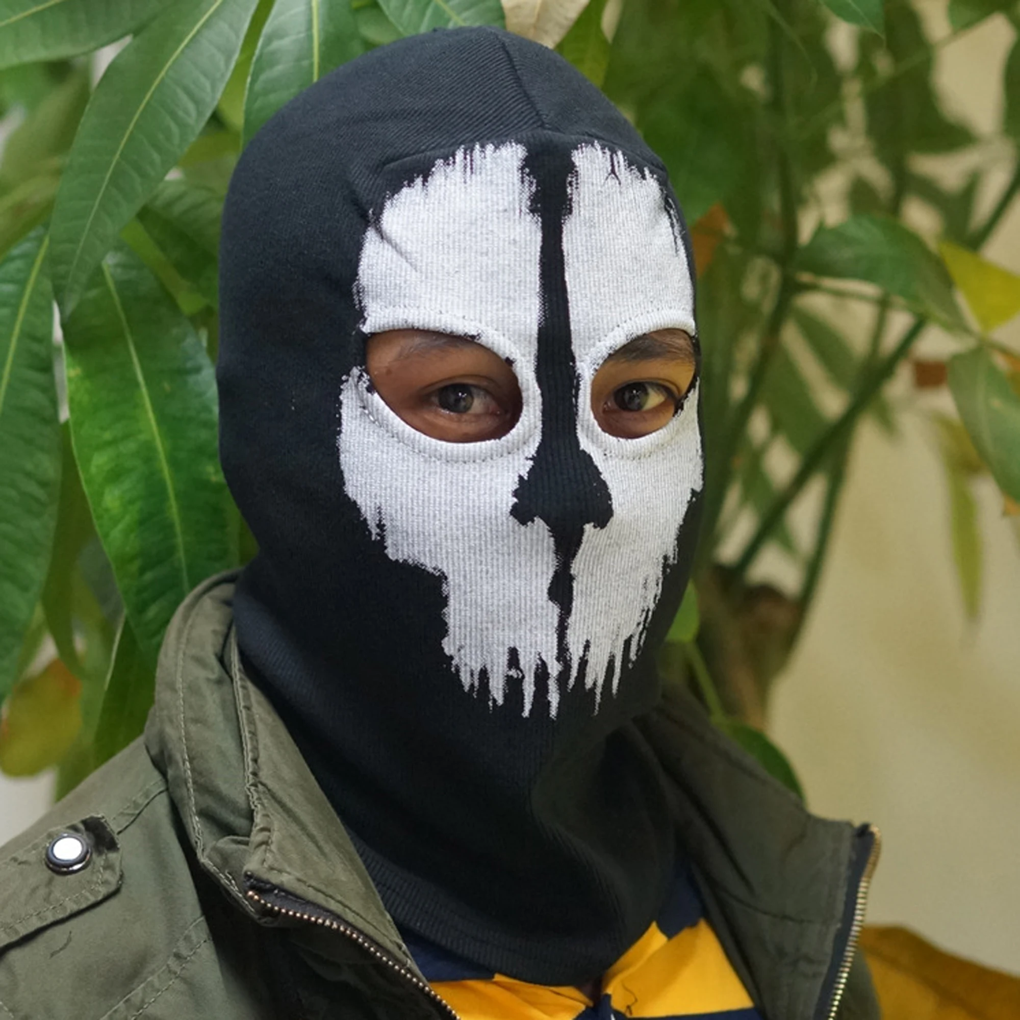 Mask Skull Ghost for Motorcycle Black Cosplay Costume Ghost Face War Game Skeleton Riding Outdoor Headwear Windproof Masks