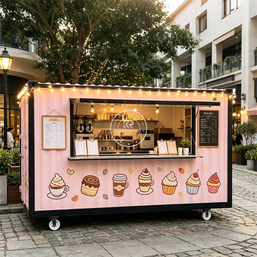 

Custom Prefabricated Container Bar Outdoor Catering Container Fast Food Trailer With Kitchen Equipment