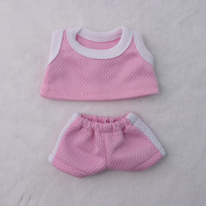 17 سنتيمتر Labubu لاعب كرة السلة الملابس Kawaii البسيطة أفخم ملابس دمى دمية لطيف رياضي المعبود دمية