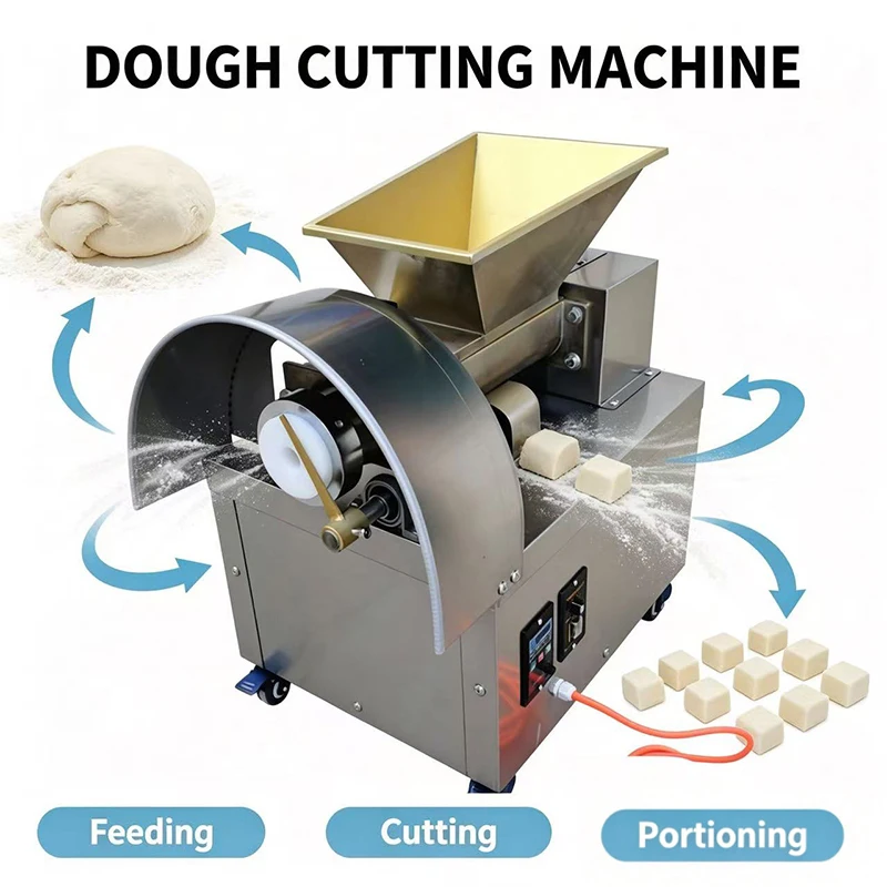 110/220V Electric Bread Dough Divider Commercial Automatic Ball Dough Cutting Pita Bread Roti Dough Machine with Cutter