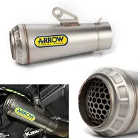 Arrow 51/60MM Universal Motorcycle Exhaust Muffler Escape for Kawasaki 250/300 R3 R6 R25 MT07/09/10 ZX6R/10R Z800 Z900 CB400 ETC