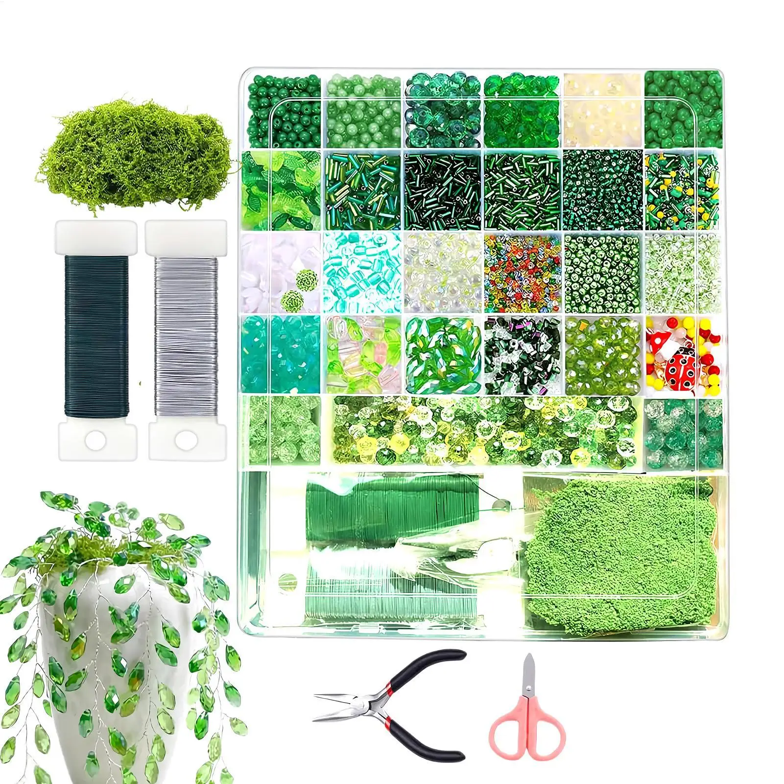 ビーズ植物キット-手作りクラフトセット-diy-グリーンビーズキット-女性-男性-愛好家-美術学生-プロフェッショナル-ホームクラフトルーム用