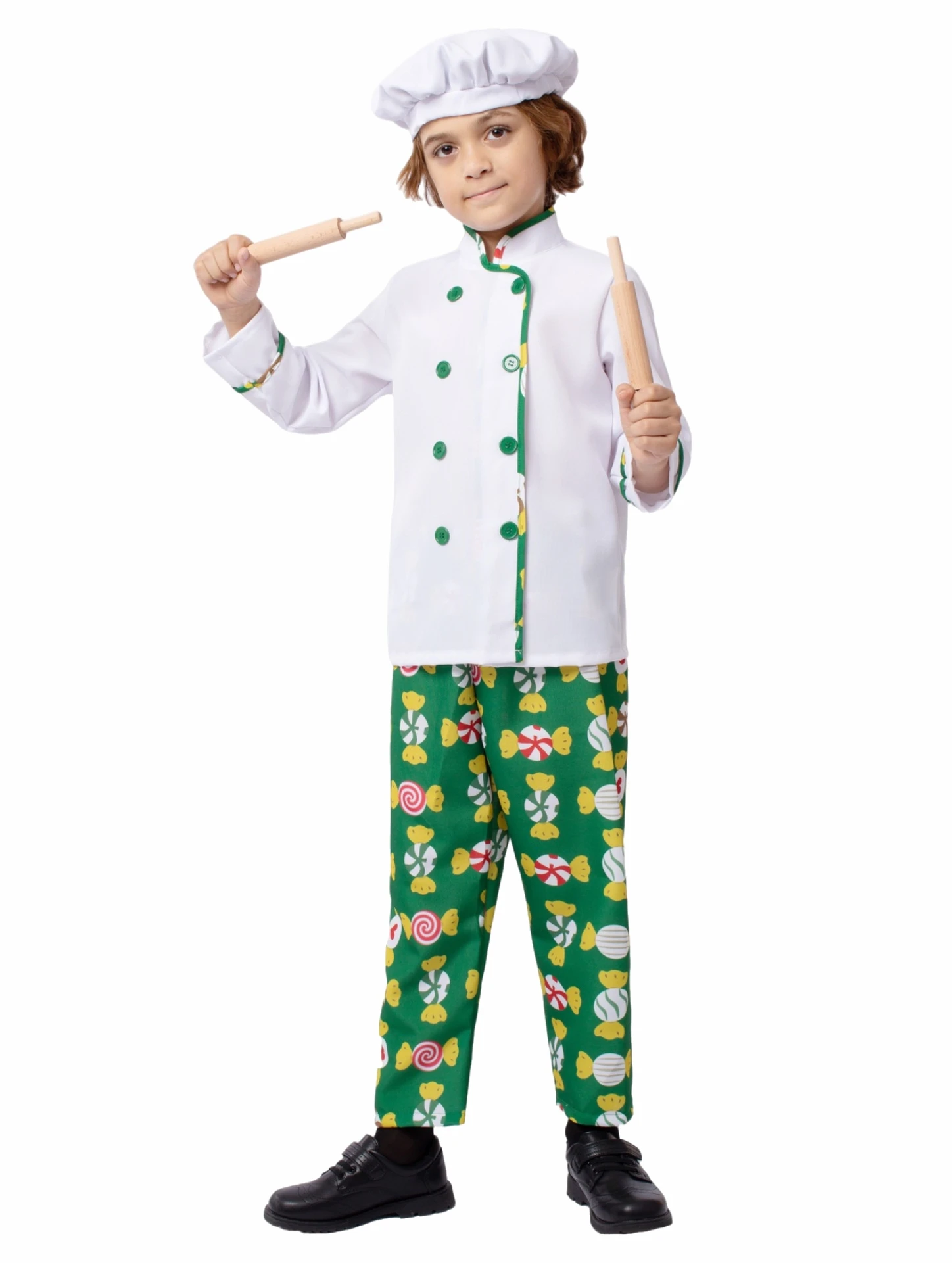 Kids Candy Chef School Party Stage Show Performance Roles Play Outfit Children Boys Girls Halloween Cosplay Costumes