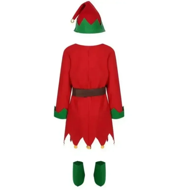 Elf Santa Claus Cosplay Costume Boys Girl Adult Kids Dance Christmas New Year Halloween Carnival Party Suit For F MN12