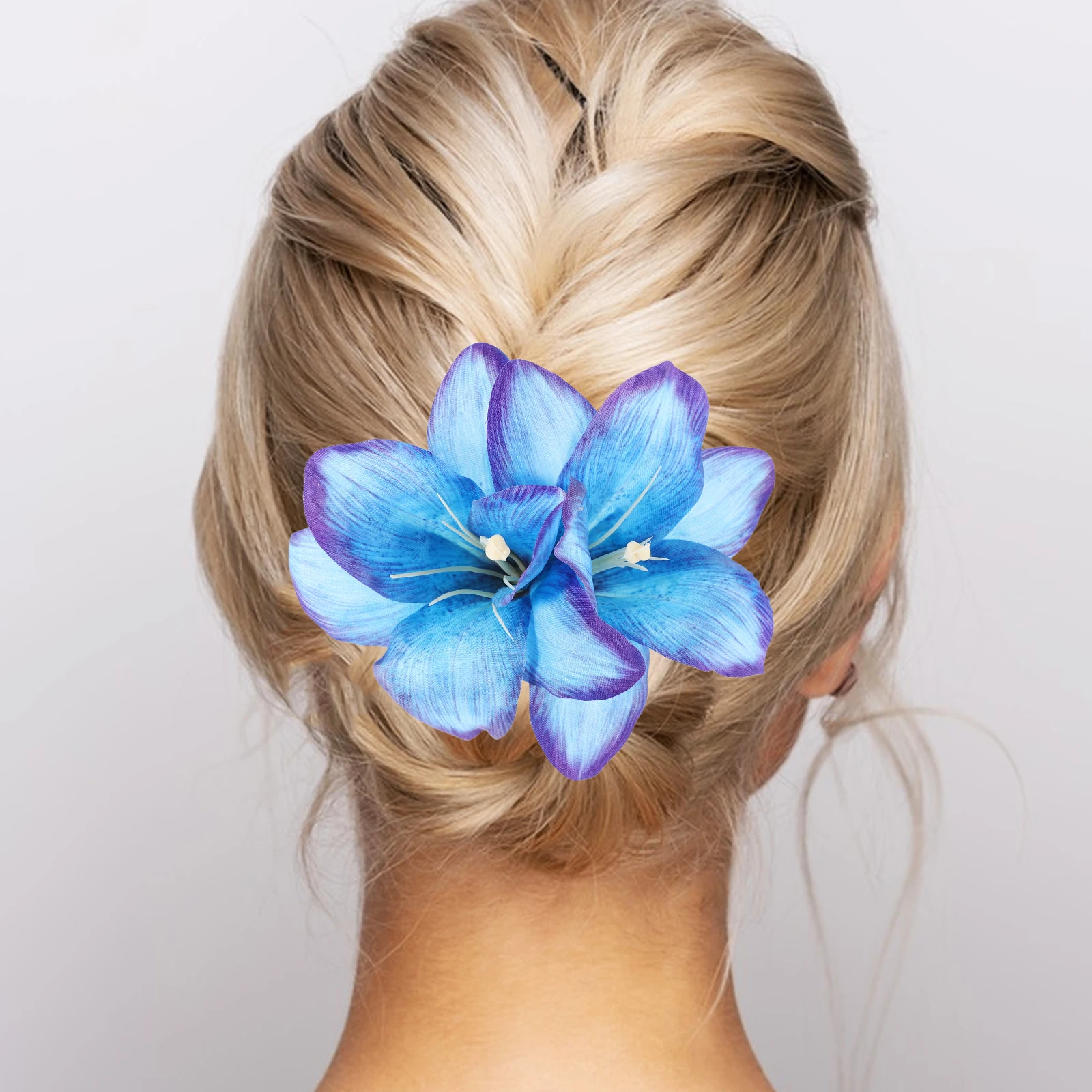 

Lily Hairpin Hawaiian Flower Hair Clips for Women Blue Alloy Seaside Boho Style Durable Material Floral Hair Accessories