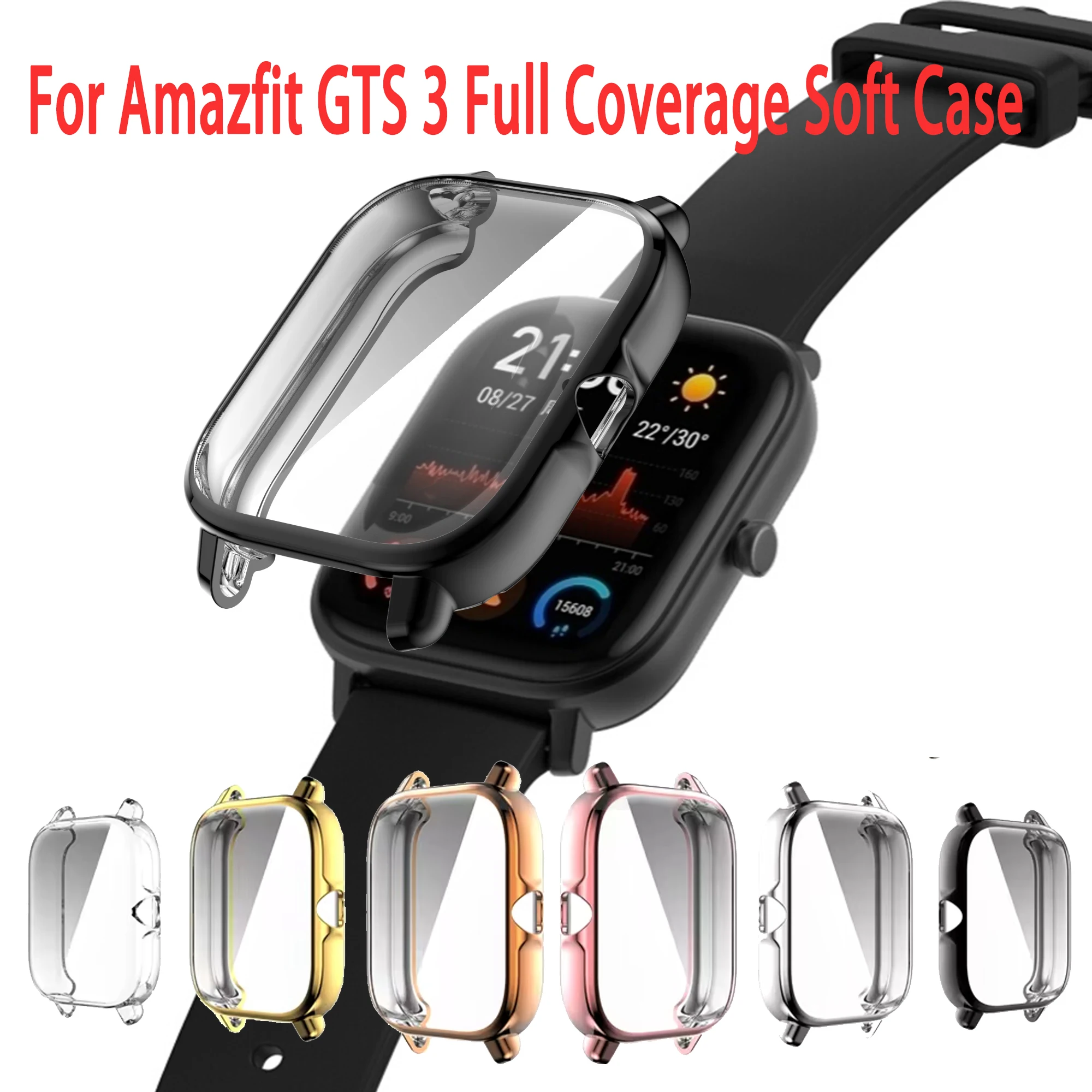 Soft TPU Case For Amazfit GTS 3 2 2e Protective Shell Screen Protector Bumper Anti-scratch Cover For Huami Amazfit GTS3 GTS2 2e