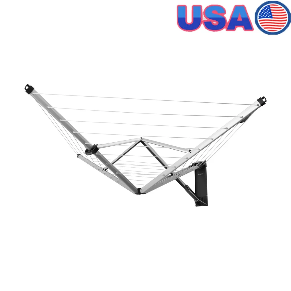 

WallFix Outdoor Clothes Dryer Wall Mounted Compact Space Saving Easy Install Weather Resistant Laundry Solution 82ft Capacity