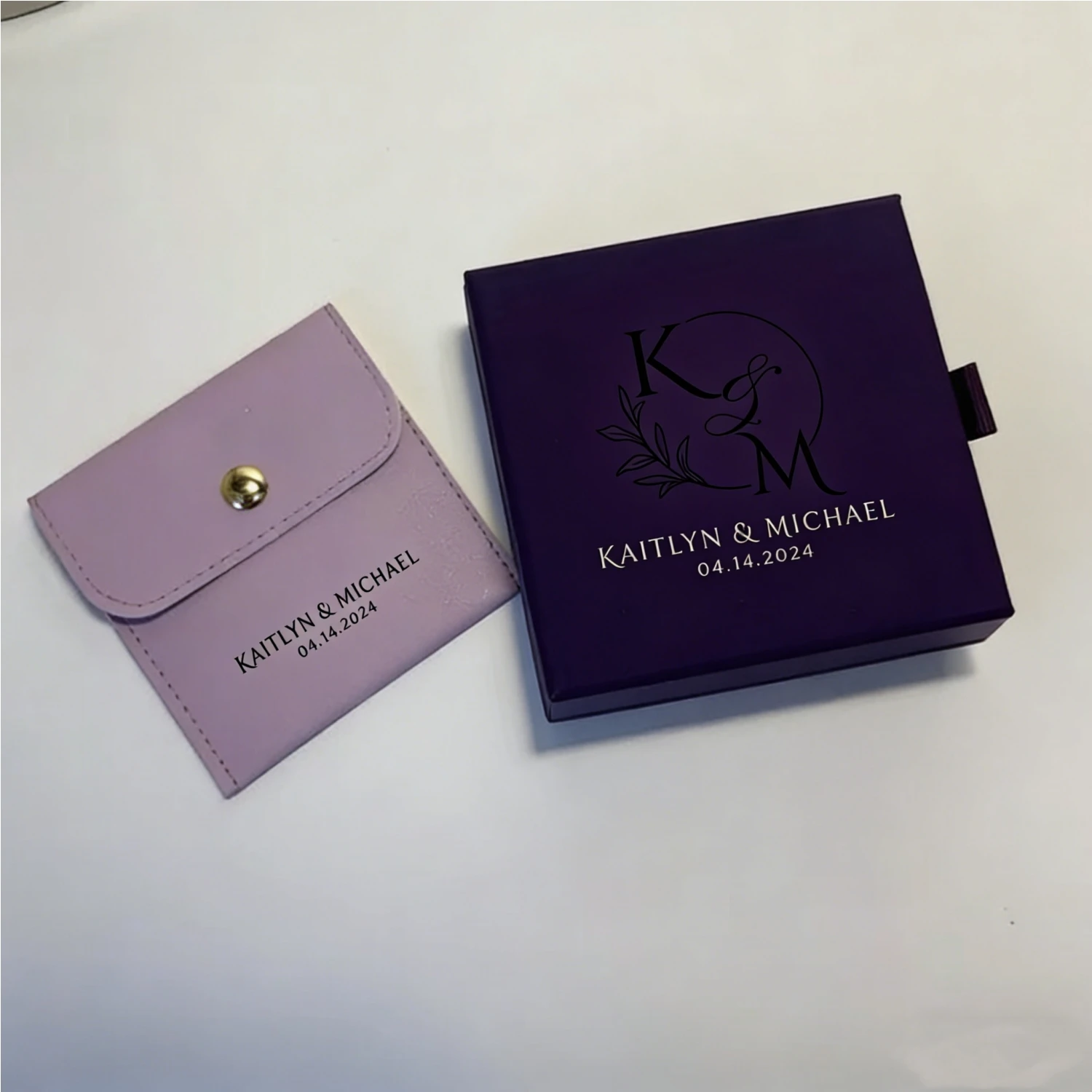 

Wedding Favors Luxury Jewelry Packaging 20pcs Custom Logo Box and Pouch Kit