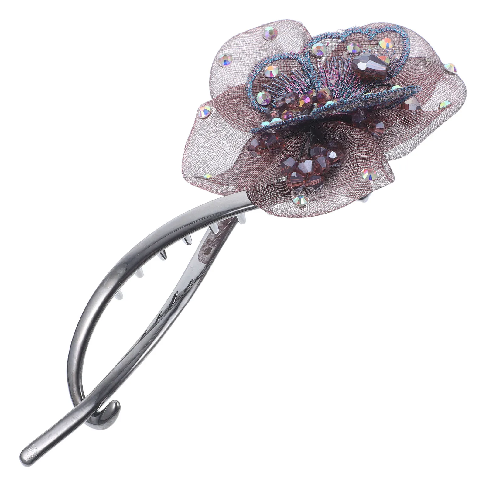

Bow Hairpin French Clips for Women Barrettes Rhinestones Decorative Alloy Women's