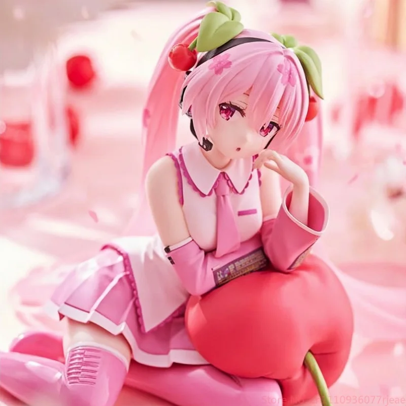 Original Taito Hatsune Miku Desktop Cute Sakura Hatsune Miku Sakura Future Cherry Pillow Scenic  Birthday Gift Figure Model Toy view 5