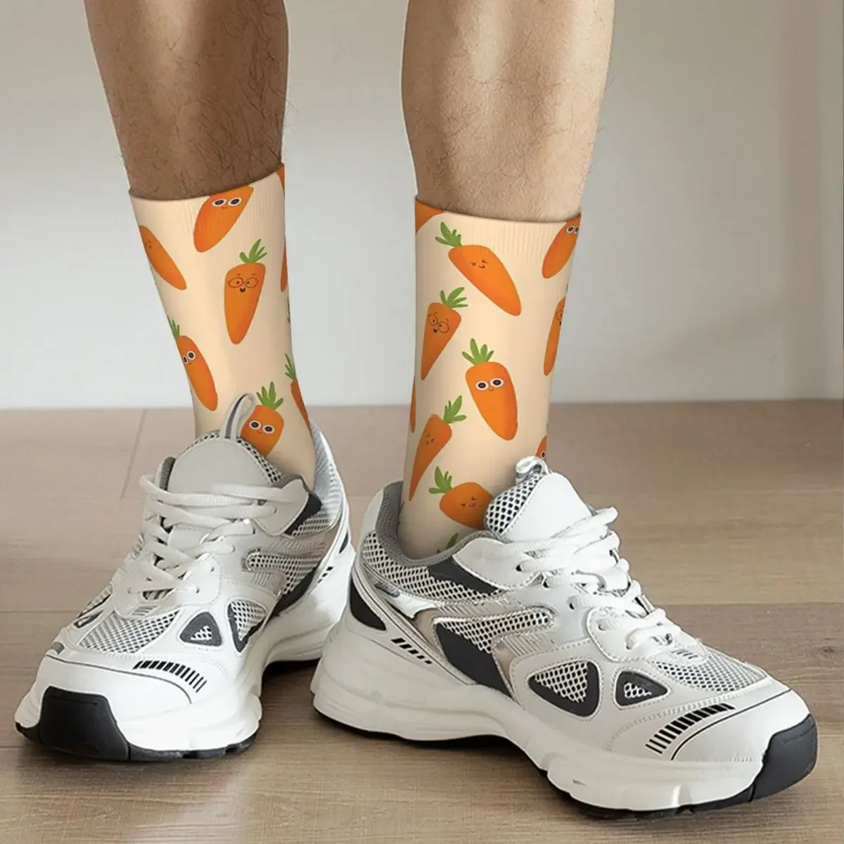 Happy Carrots Socks Harajuku Super Soft Stockings All Season Long Socks Accessories for Man's Woman's Gifts