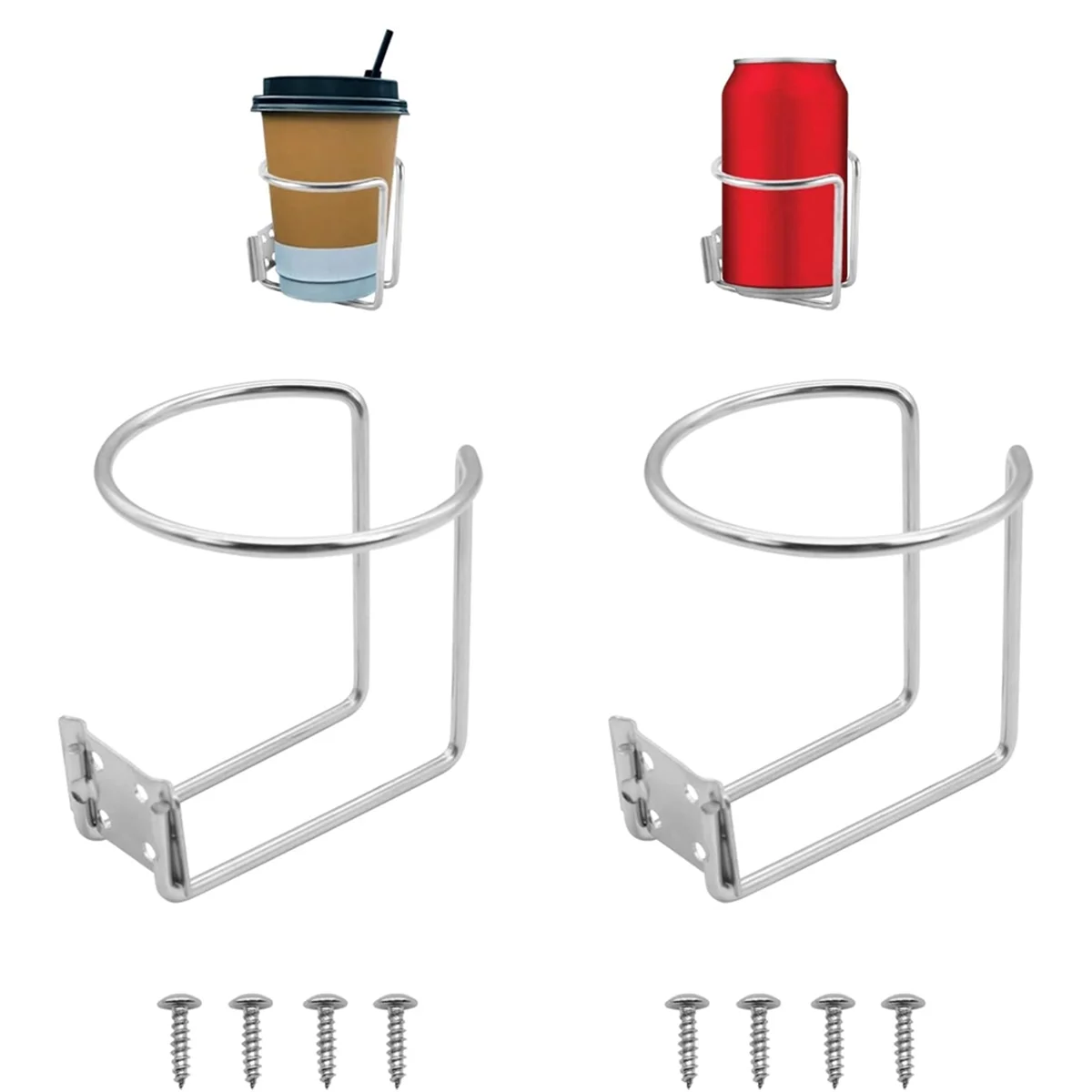 Boat Ring Cup Drink Holder, Universal Car Drink Holder, Car Bottle Holder Cup Holder for Marine Truck RV Trailer,Silver