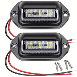 2/1 PCS 12V-24V 6 LED Number License Plate Light Lamp Taillight Universal For Cars Truck Trailers Motorcycle Boat