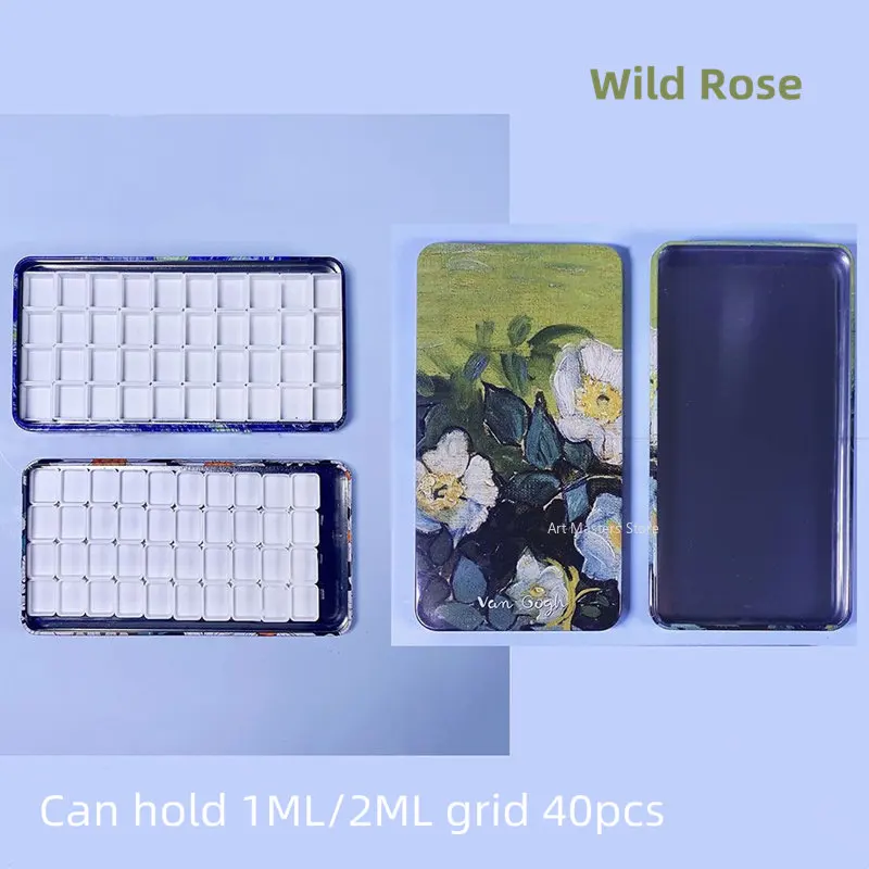 Oil Painting Series Watercolor Pigment Dividing Iron Box Solid Gouache Storage Grid 1ml 2ml 7.2ml Portable Rectangular Empty Box