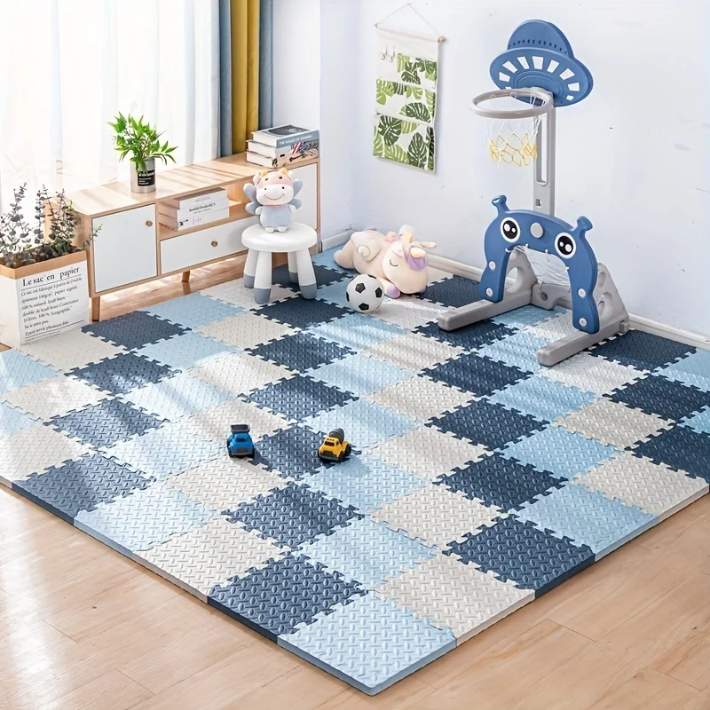 30*30cm Sports Gym Mat Protection EVA Leaf Grain Floor Mats Yoga Fitness Non-Slip Splicing Rugs Thicken Shock Room Workout