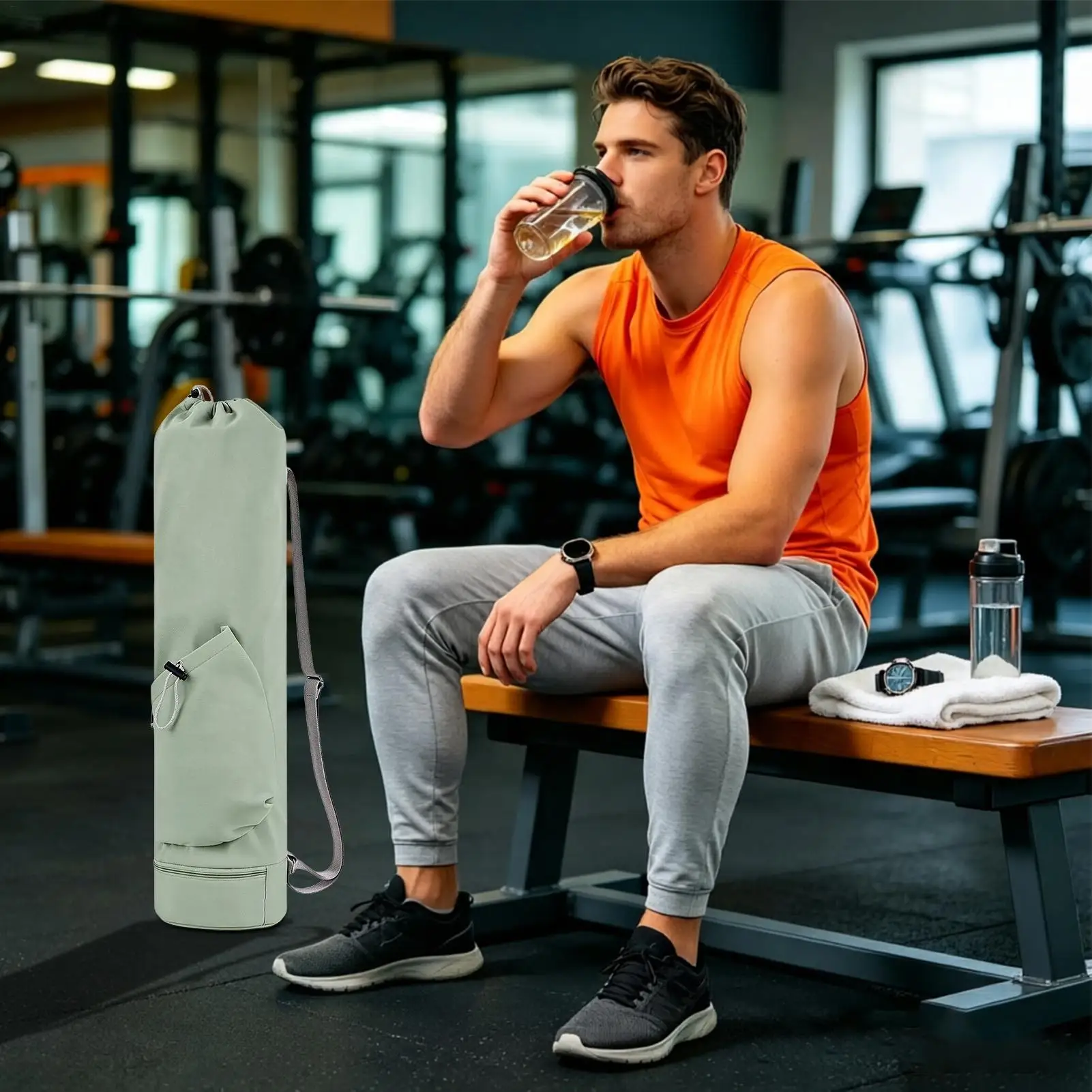 Pilates Bag Lightweight Waterproof Compartment Workout Equipment Gym Bag With Water Bottle Pocket For Women Men Outdoor Studio