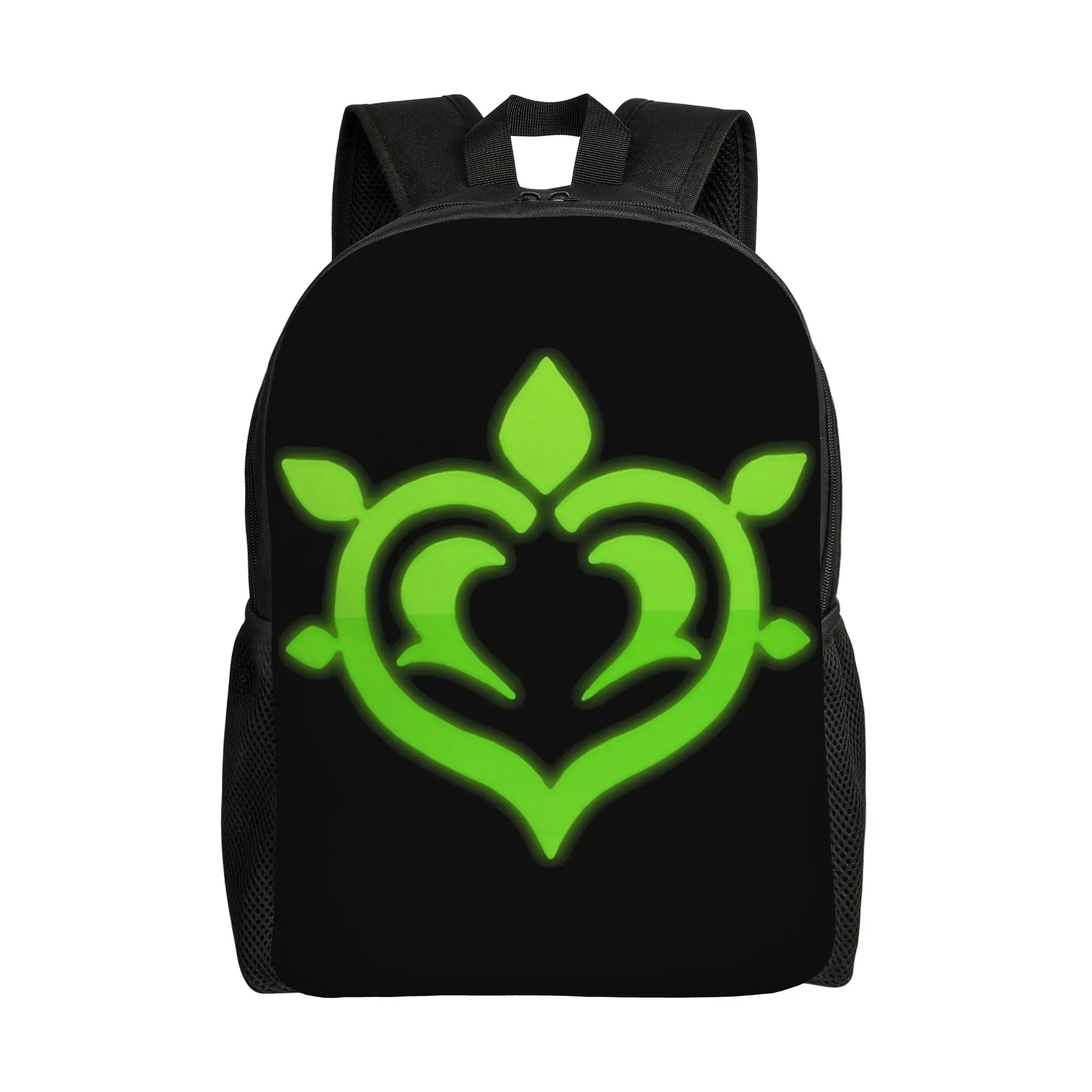 

Рюкзак Genshin Impact с символикой элемента Дендро, повседневный, спортивный, студенческий, рабочий, для игры в Сумеру, для мужчин и женщин, для ноутбука, холщовая сумка