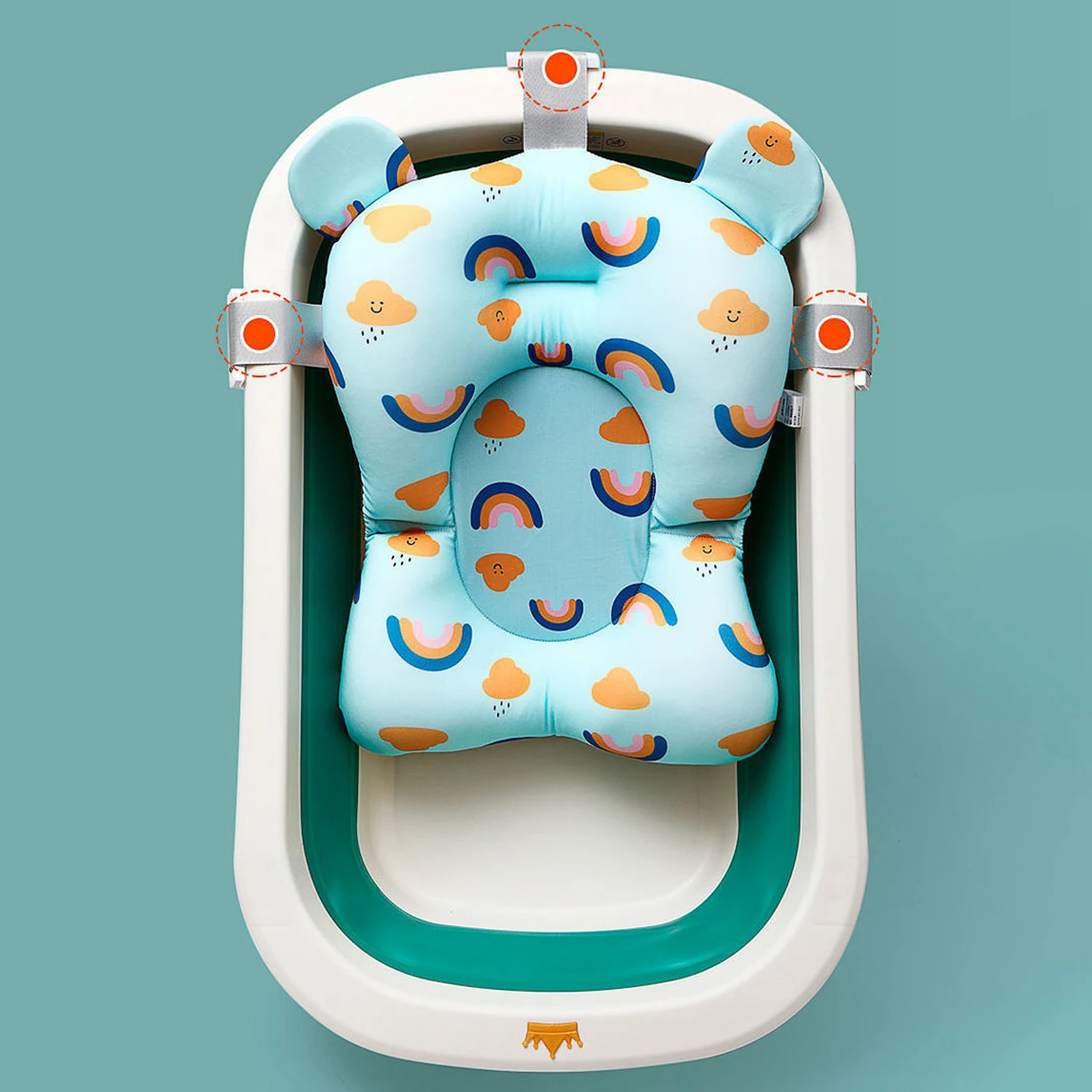 Cushion Mat Backrest Sink Baby Kids Bath Tub Pad Support Seat Non Slip Newborn Cushion Infant Bathing Pillow Adjustable Seat