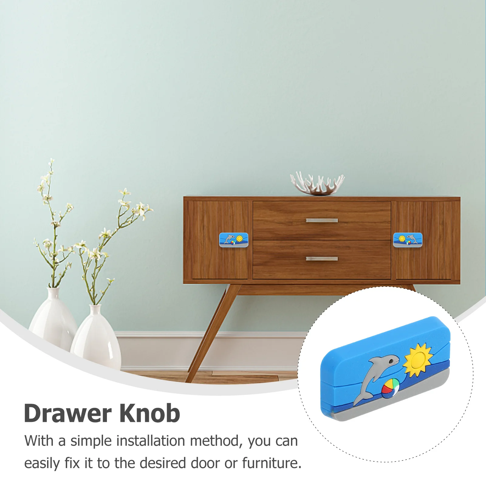 

4Pcs Cartoon Pattern Cabinet Pull Handles Ceramic Door Knobs Durable Drawer Pulls for Furniture Cabinet Bookcase