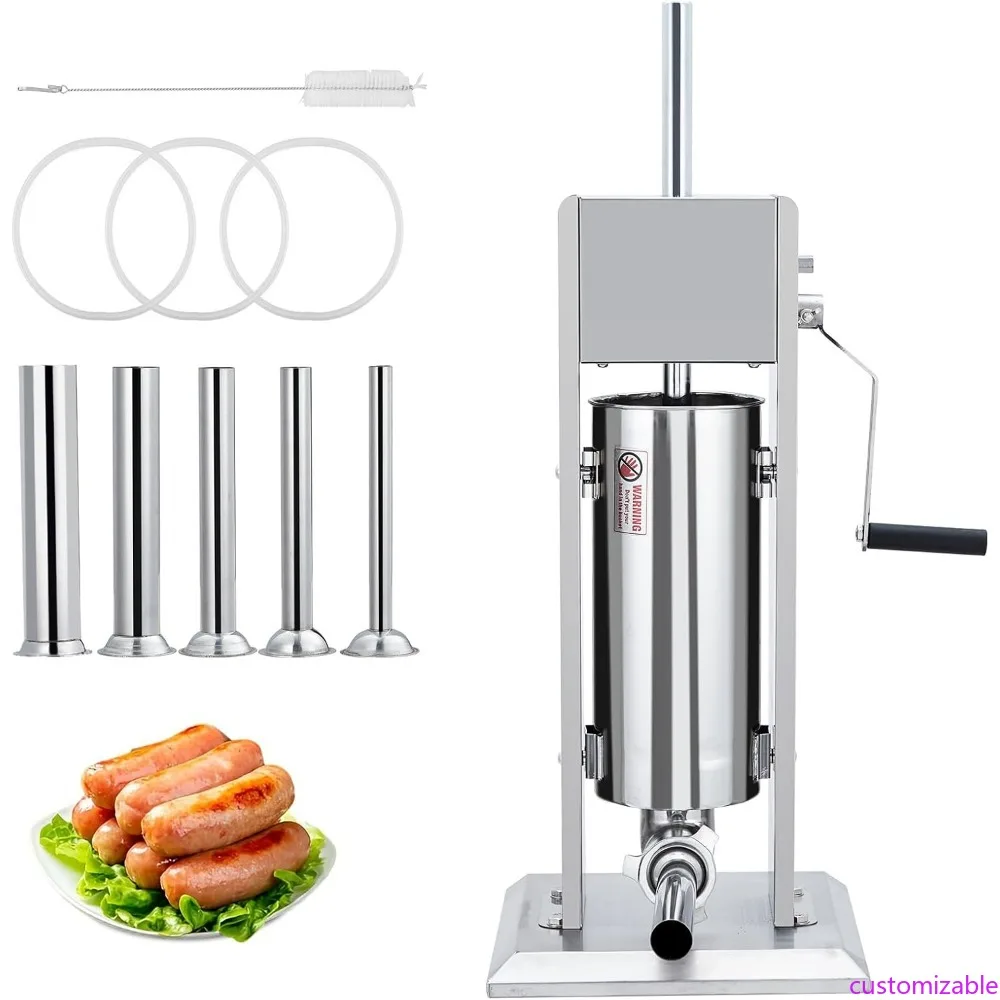 

Heavy Duty 22 LB/10 L Manual Sausage Stuffer with Dual Speed Settings and Stainless Steel Construction