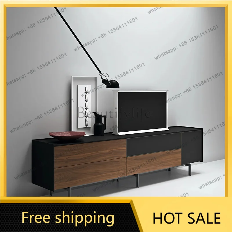 Factory Direct Italian minimalist living room high-low storage cabinet Nordic lacquered TV cabinet