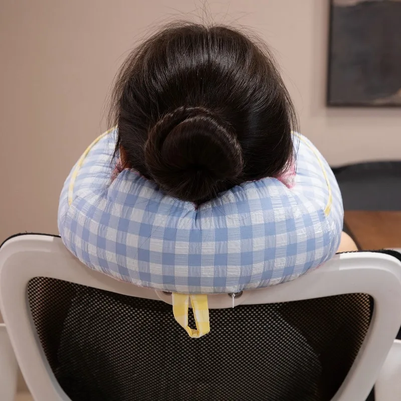 Plaid Cloth U-shaped Pillow Neck Pillow Aircraft Travel Portable U-shaped Pillow Office Nap Pillow Rest Leg Pillow Oreiller