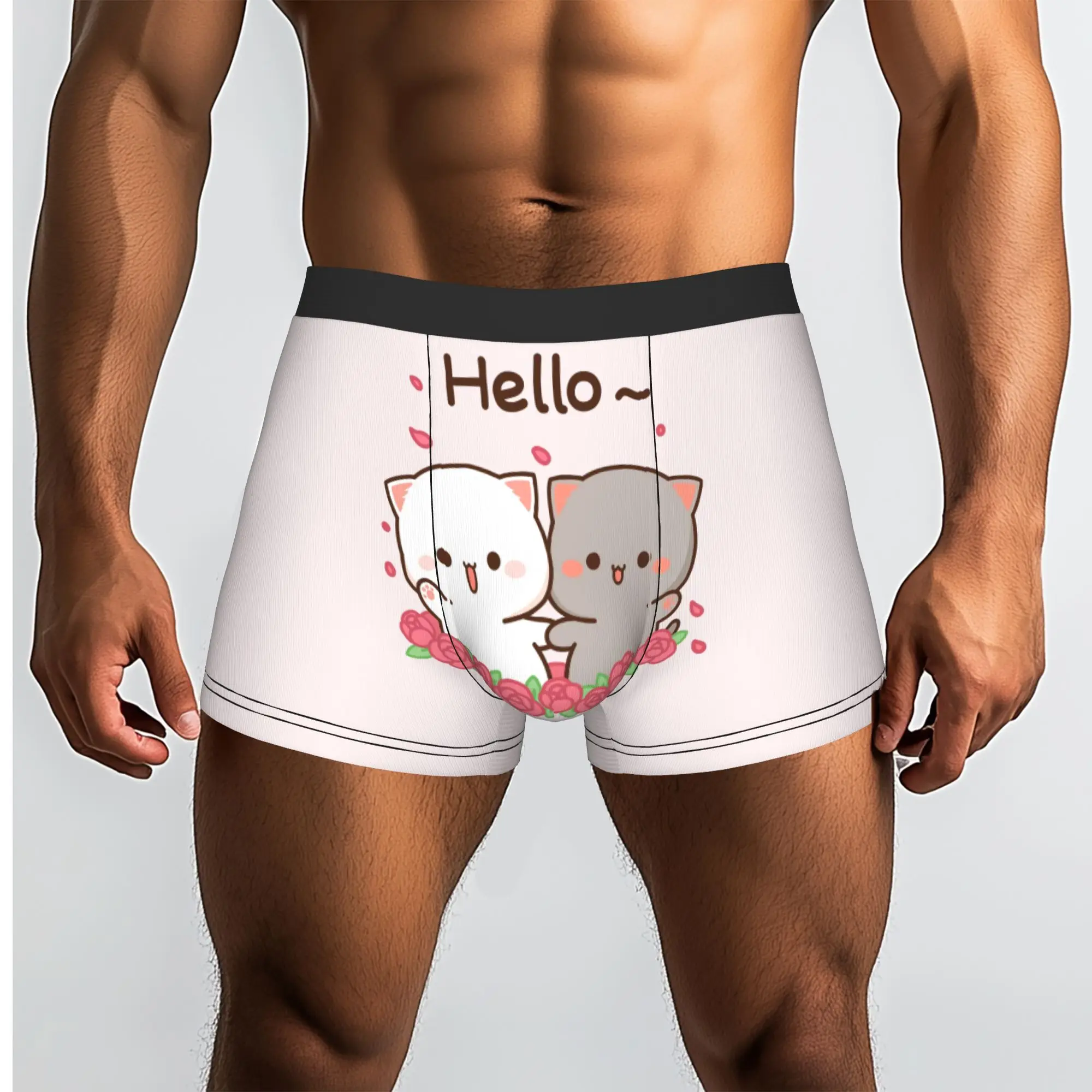 Custom Some Cute Gifs Of Mochi Peach Cats Couple Boxers Shorts Men  Briefs Underwear Funny Underpants
