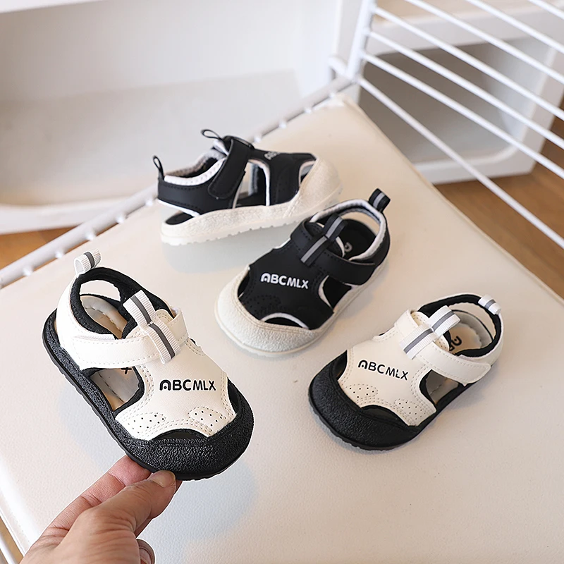 Baby Boys Girls Sandals 0-24 Months 2025 New Summer Non-slip Soft Sole Toddler Beach Shoes Toes Capped First Walkers Barefoot