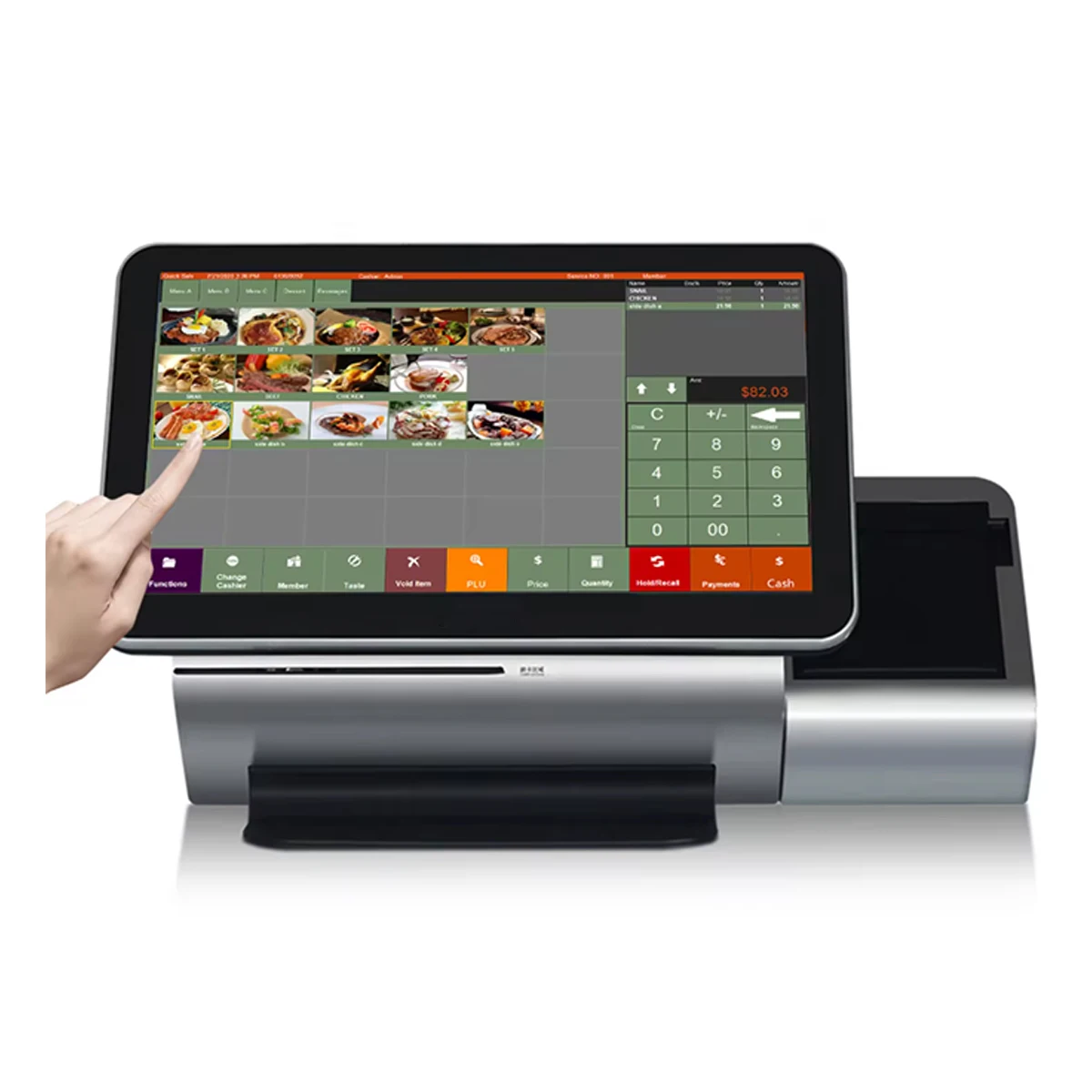 Terminale POS all-in-one touch screen con registratore di cassa e software POS per uso in piccoli negozi