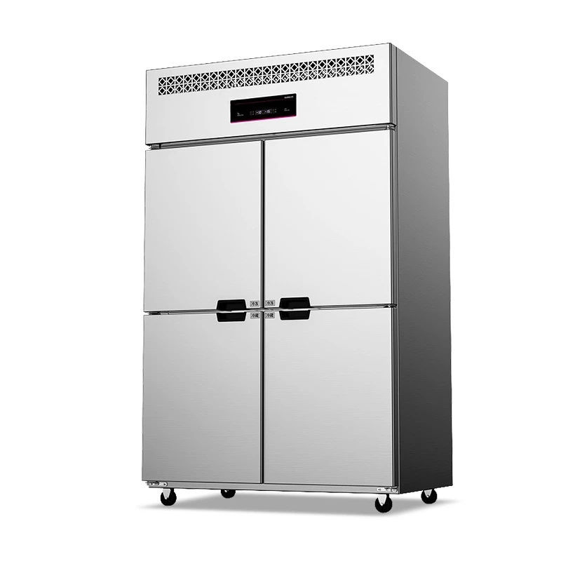 Four-door refrigerator, commercial upright kitchen freezer, refrigeration cabinet, freezing and flat-cooling workbench