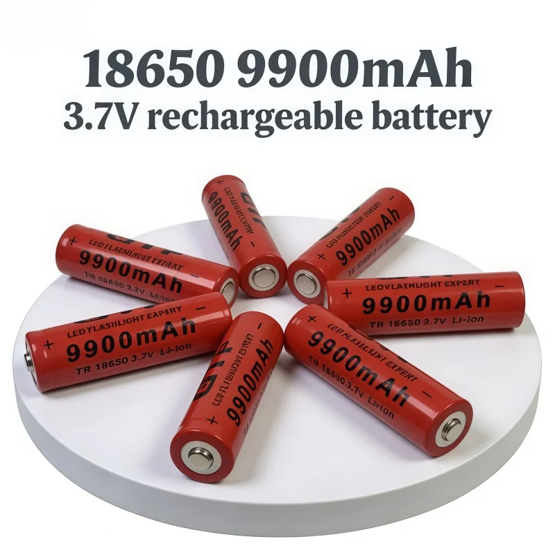 Red 9900 18650 Rechargeable Lithium Cell, Low Self-discharge Li-ion Battery for LED Torch, Remote Controls and Mini Gadgets