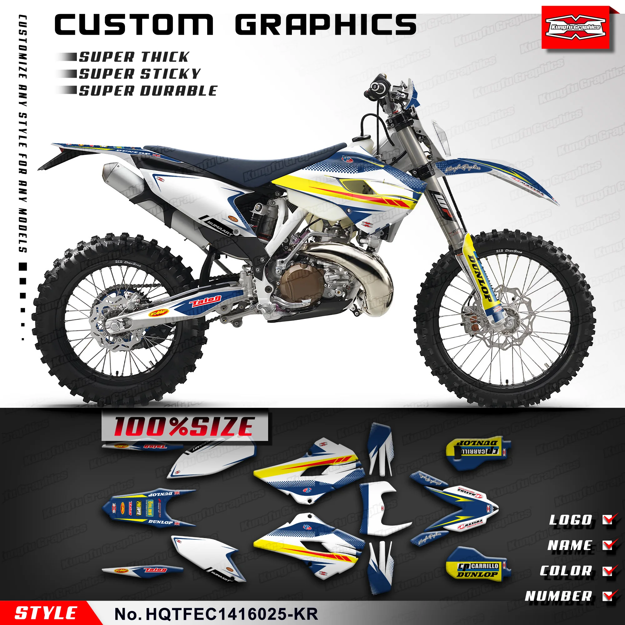 

KUNGFU GRAPHCS Stickers Dirt Bike Decals Kit for Husqvarna TE125 TE250 FE350 FE450 FE501 / TC FC 125 250 350 450 2014 2015 2016