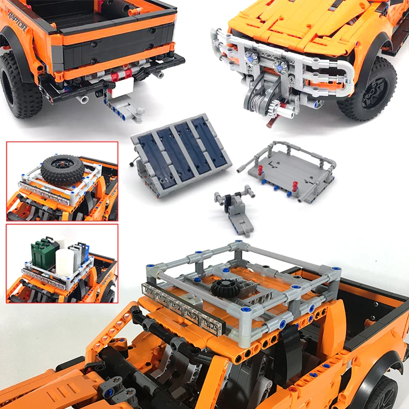 NEW MOC Tradie Tray Trailer Truck Modified Fit for Pickups F-150 Raptor 42126 Bricks Set Car Building Blocks DIY Toys Gifts