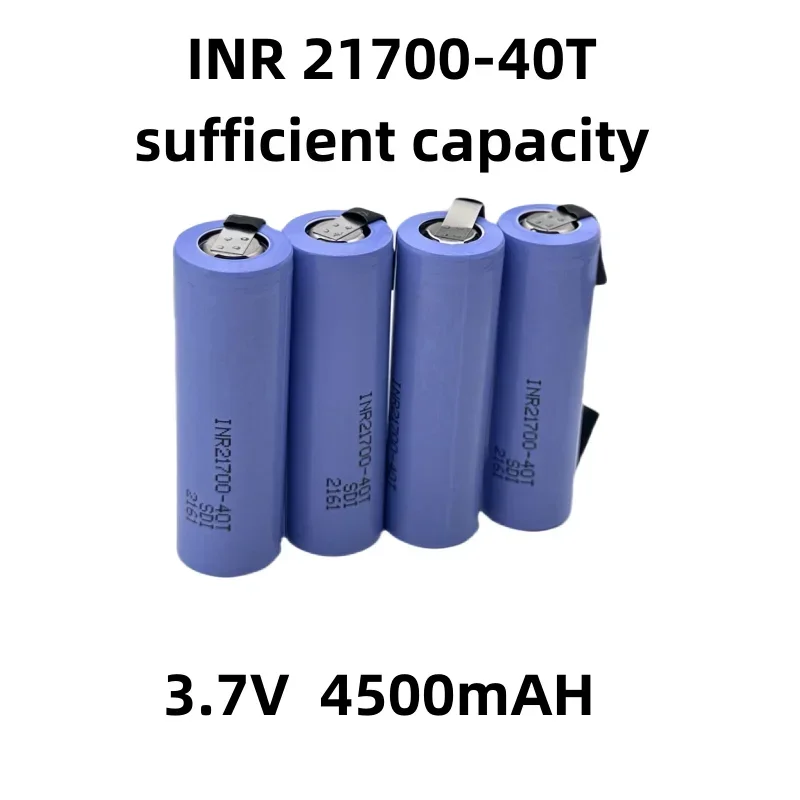 100% baru 21700 4500mah 40T 3.7V catu daya tinggi/kapasitas baterai isi ulang Li-ion 30T daya keluaran tinggi li-ion + DIY Nicke