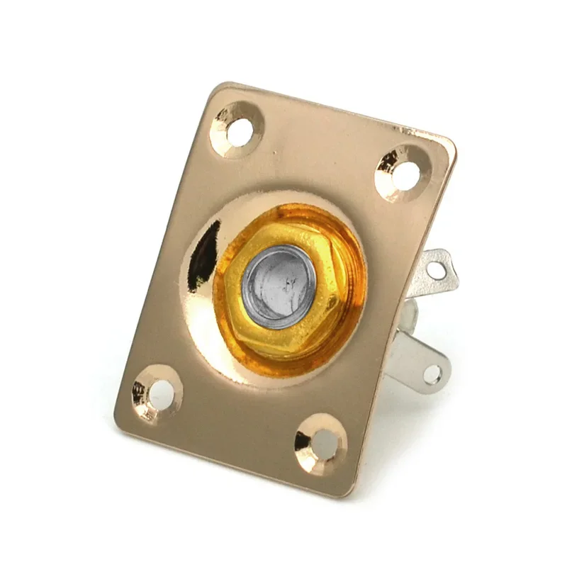 Square Style Jack Plate Guitar Bass Jack 1/4 Output Input Jack for LP SG Tele Electric Guitar Chrome Black Golden